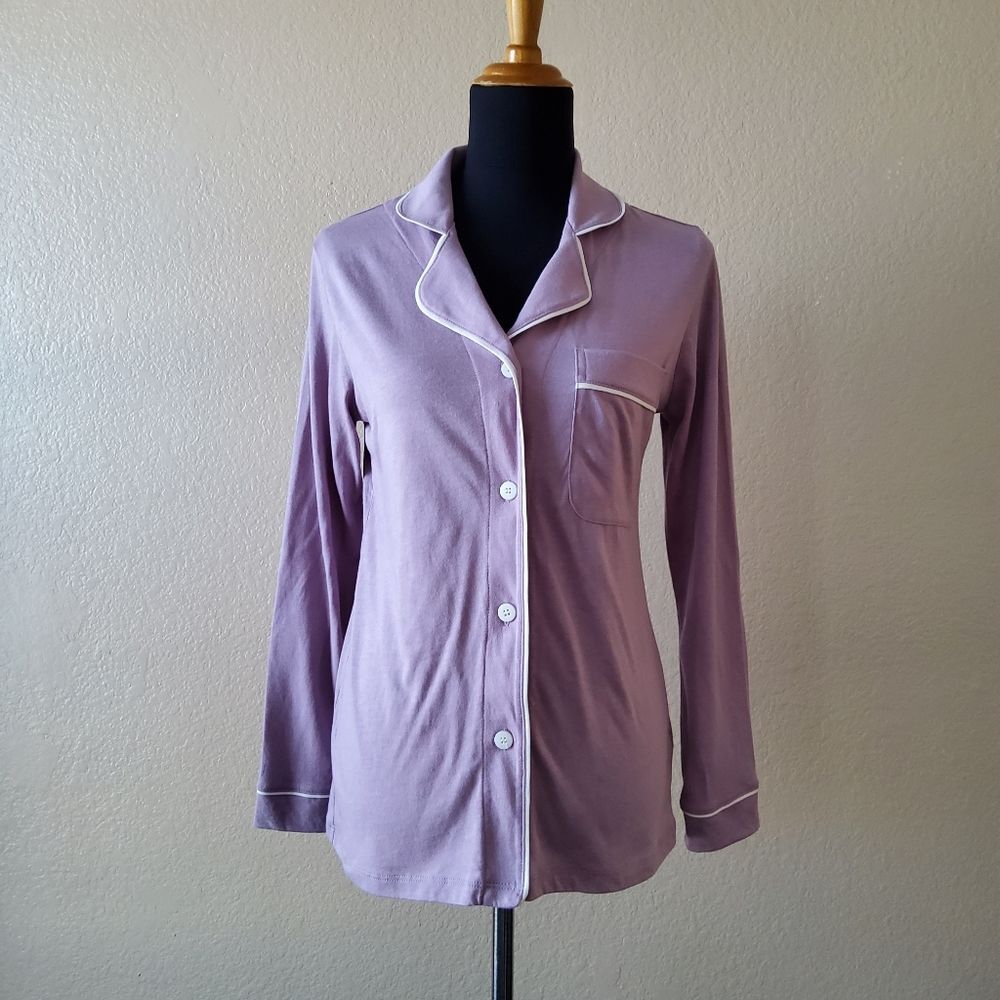 Cosabella Boxer PJ Pajamas Button Down Long Sleeve Shirt Size S